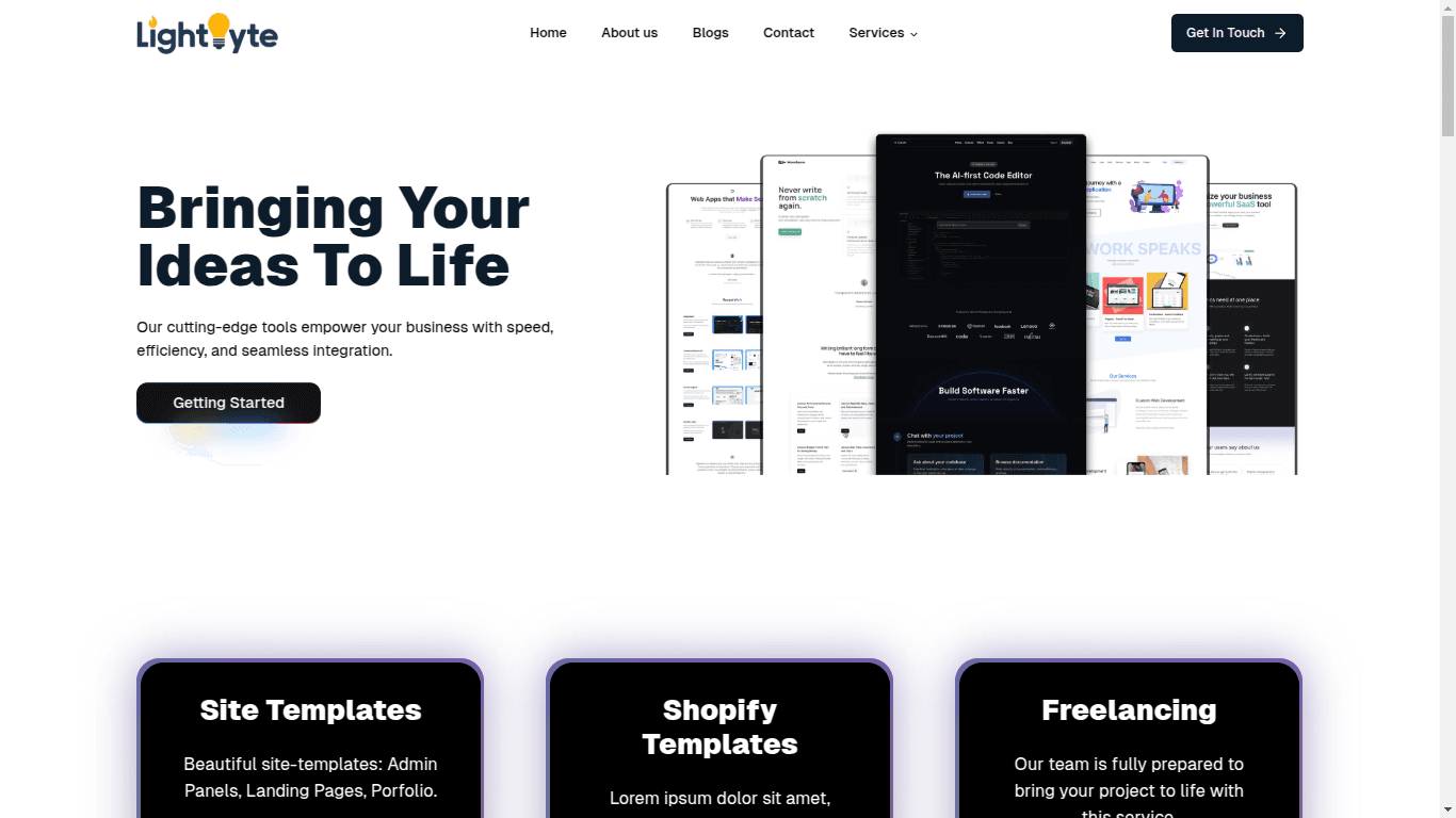 LightByte Landing Page